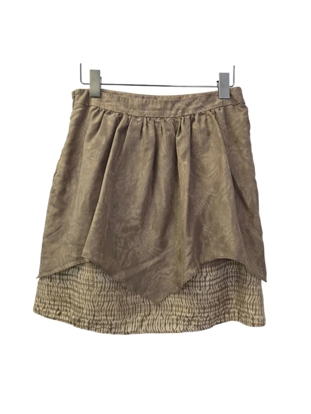 Banana Republic 100% Silk Layered Graphic Print Mini Skirt Size 2